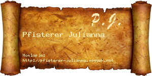 Pfisterer Julianna névjegykártya